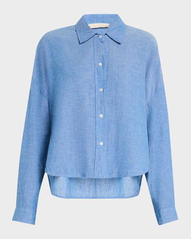 Oversized Button-Down Cotton Blous